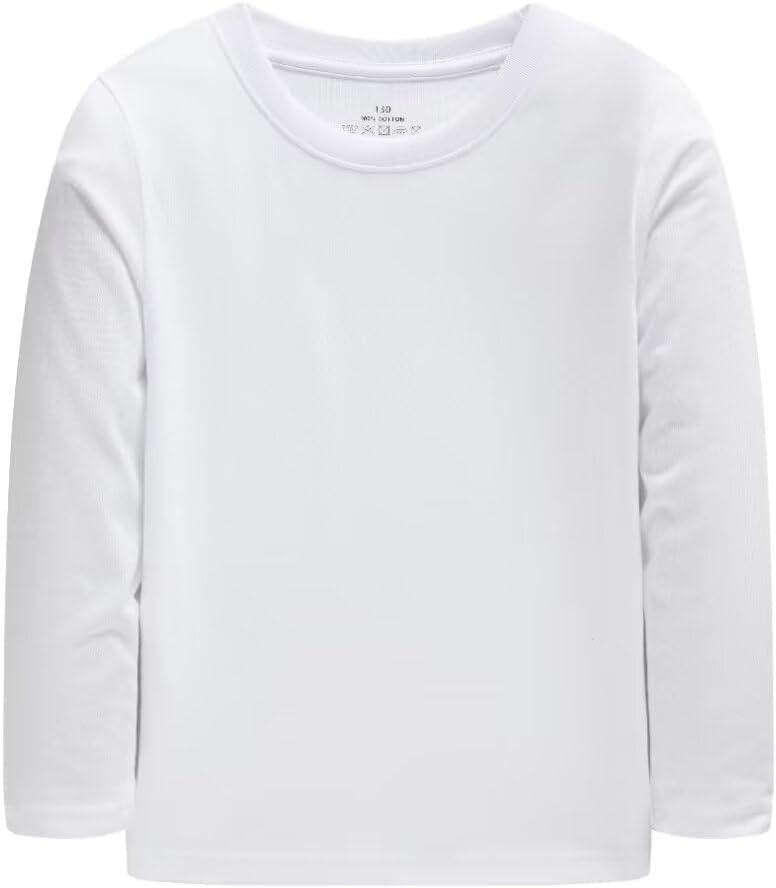 Huata 2 Packs Boys Girls T-Shirt Long Sleeve Crewneck Tee