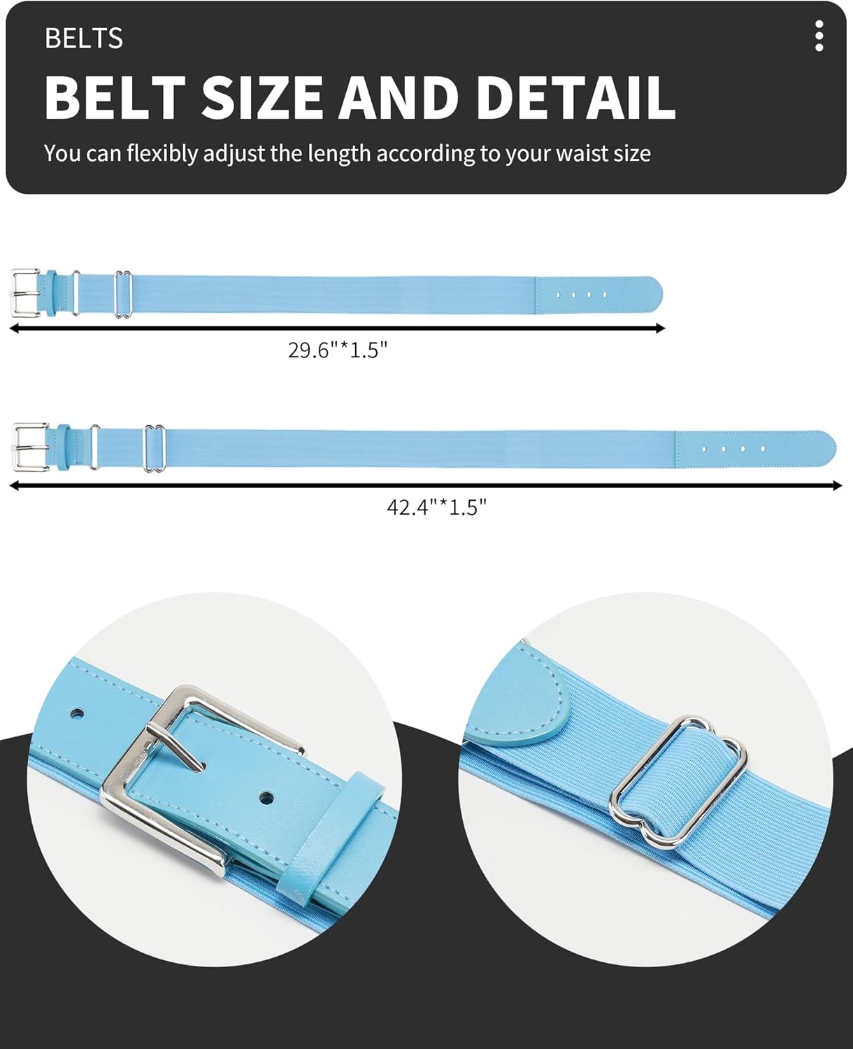 QBK 2T/3T/4T/5T Toddler Baseball Socks And Belt Youth Softball Tee Ball Combo Set for Boy Girl (1 Pairs of Socks & 1 Belt)