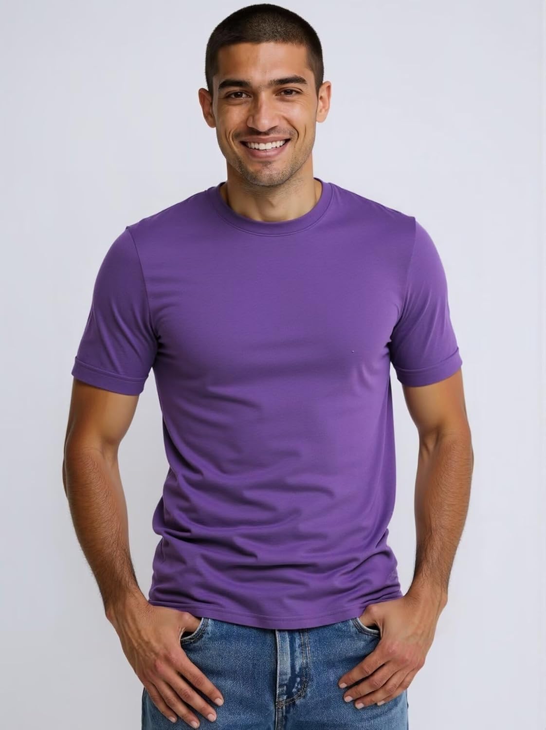 Huata Men's T-Shirt Short Sleeve Crewneck Cotton Tees