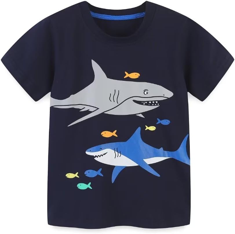 Huata Baby Toddler Boys T-Shirt 2 Packs Short Sleeve Crewneck Tee