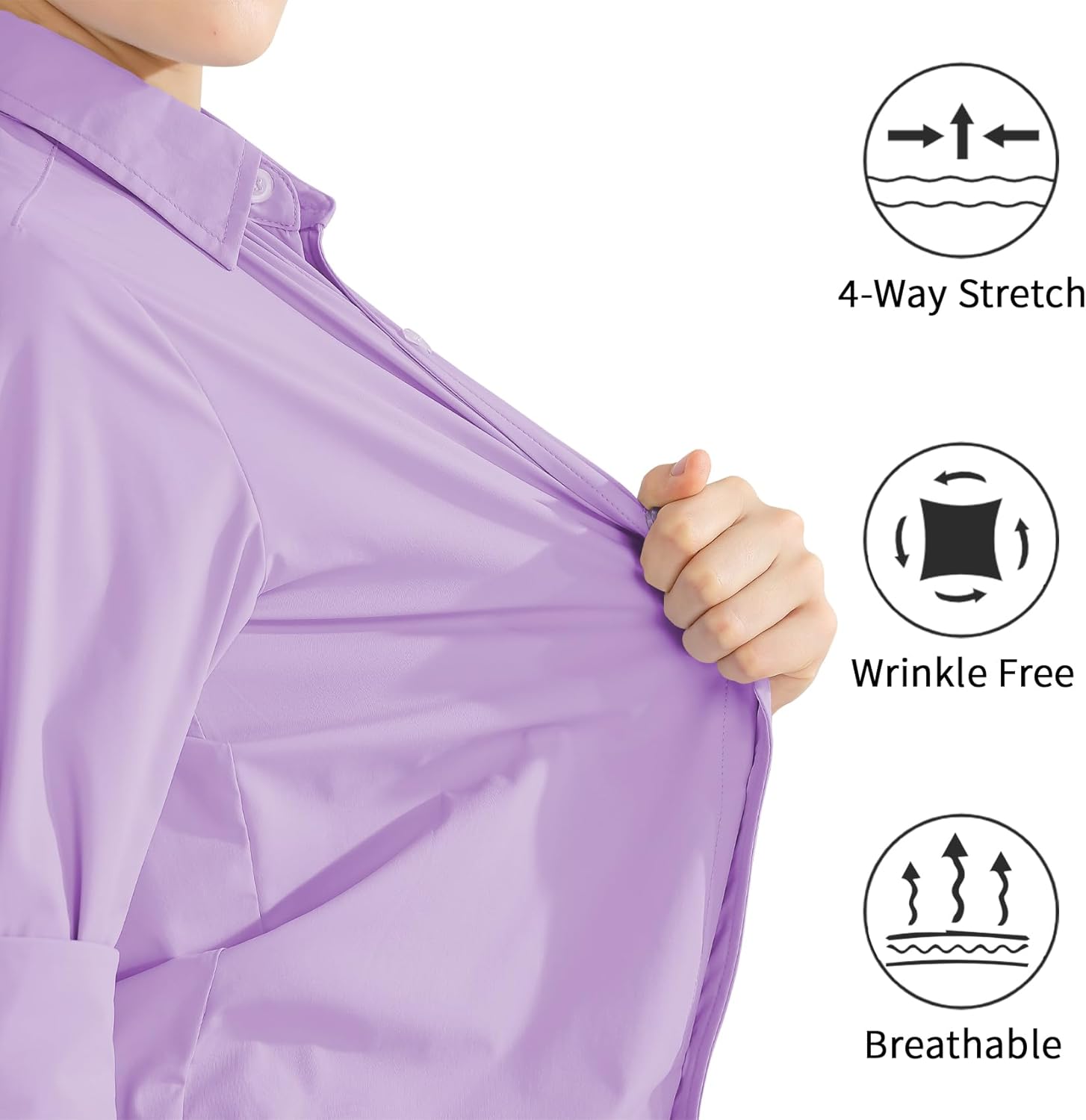 2T-16Y Boys' Stretch Long Sleeve Button Down Toddler Dress Shirt Wrinkle Free Oxford Uniform Shirt with Chest Pocket