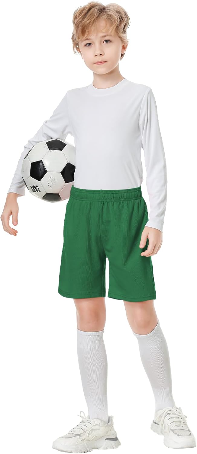 QBK Toddler to Youth Athletic Shorts for Boys and Girls Soccer Basketball Sports