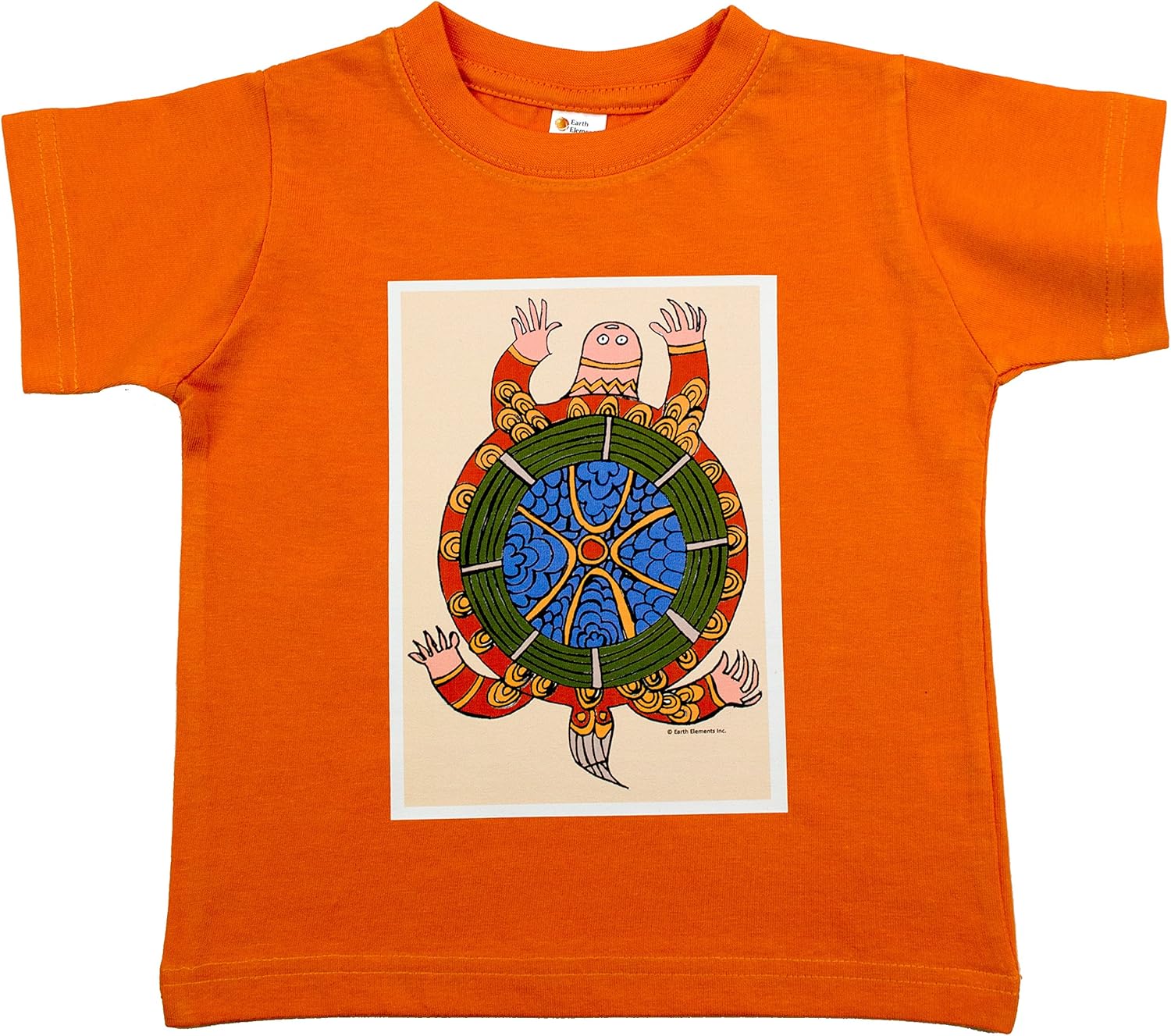 Earth Elements Baby Girls’ Short Sleeve T-Shirt - Ornamental Turtle