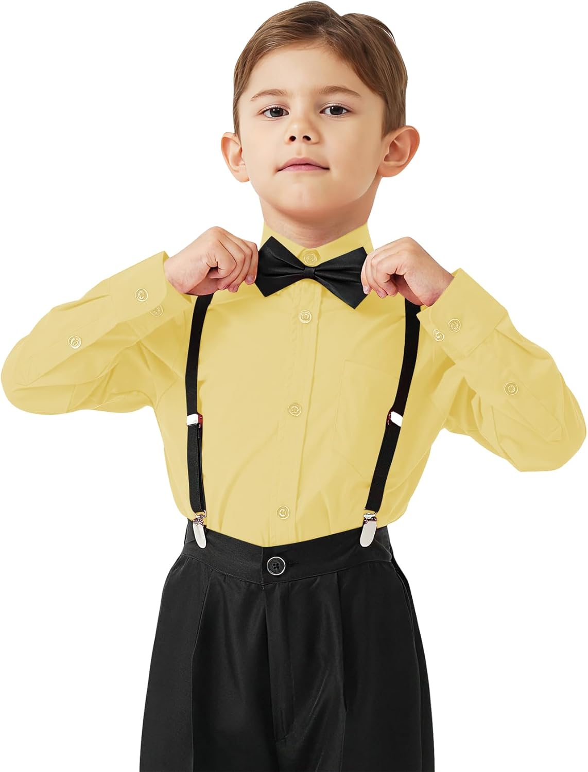 9 Month-16Y Boys' Long Sleeve Button Down Toddler Dress Shirt Oxford Uniform Shirt with Chest Pocket