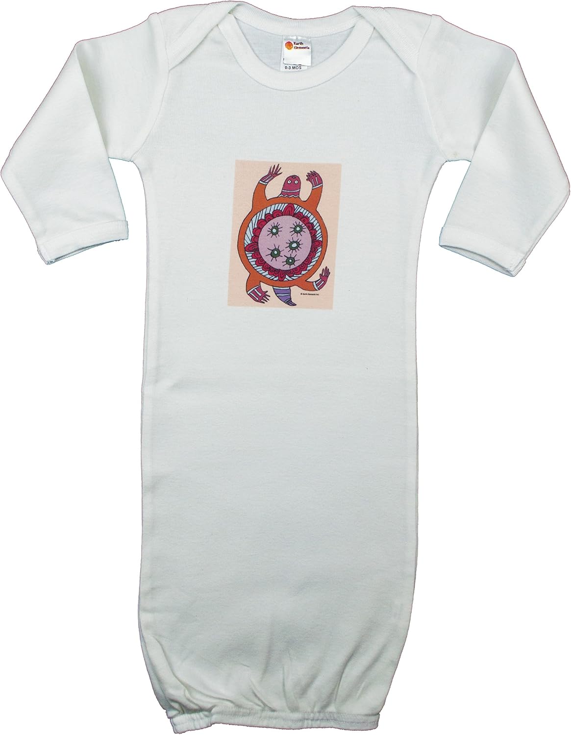 Earth Elements Baby Girls’ Long Sleeve Gown - Turtle