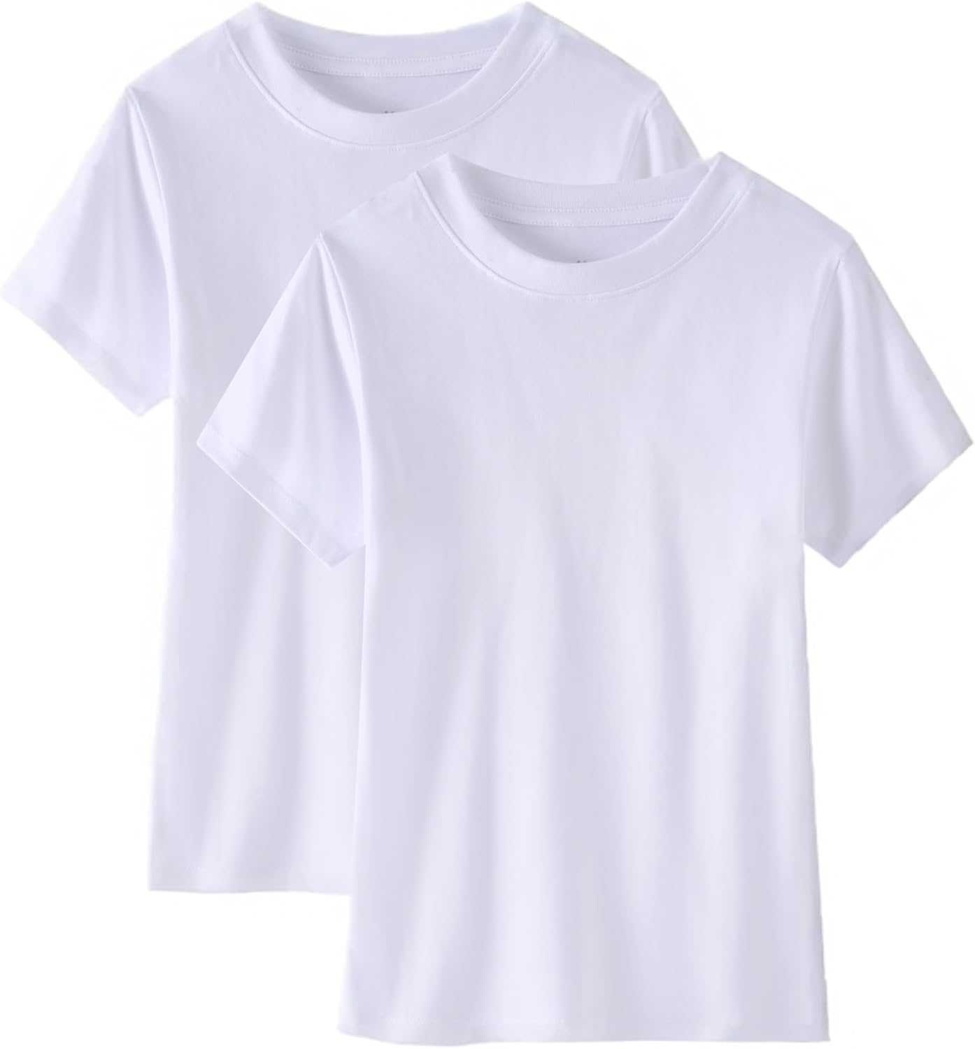 Huata Boys Girls T-Shirt Basic Basic Short Sleeve Crewneck Girls Tee 2 Packs