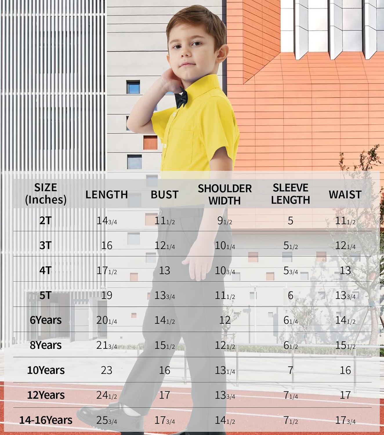 2T-16Y Boys' Short Sleeve Button Down Toddler Dress Shirt Oxford Uniform Shirt with Chest Pocket