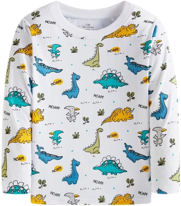 Huata 2 Packs Boys Girls T-Shirt Long Sleeve Crewneck Tee