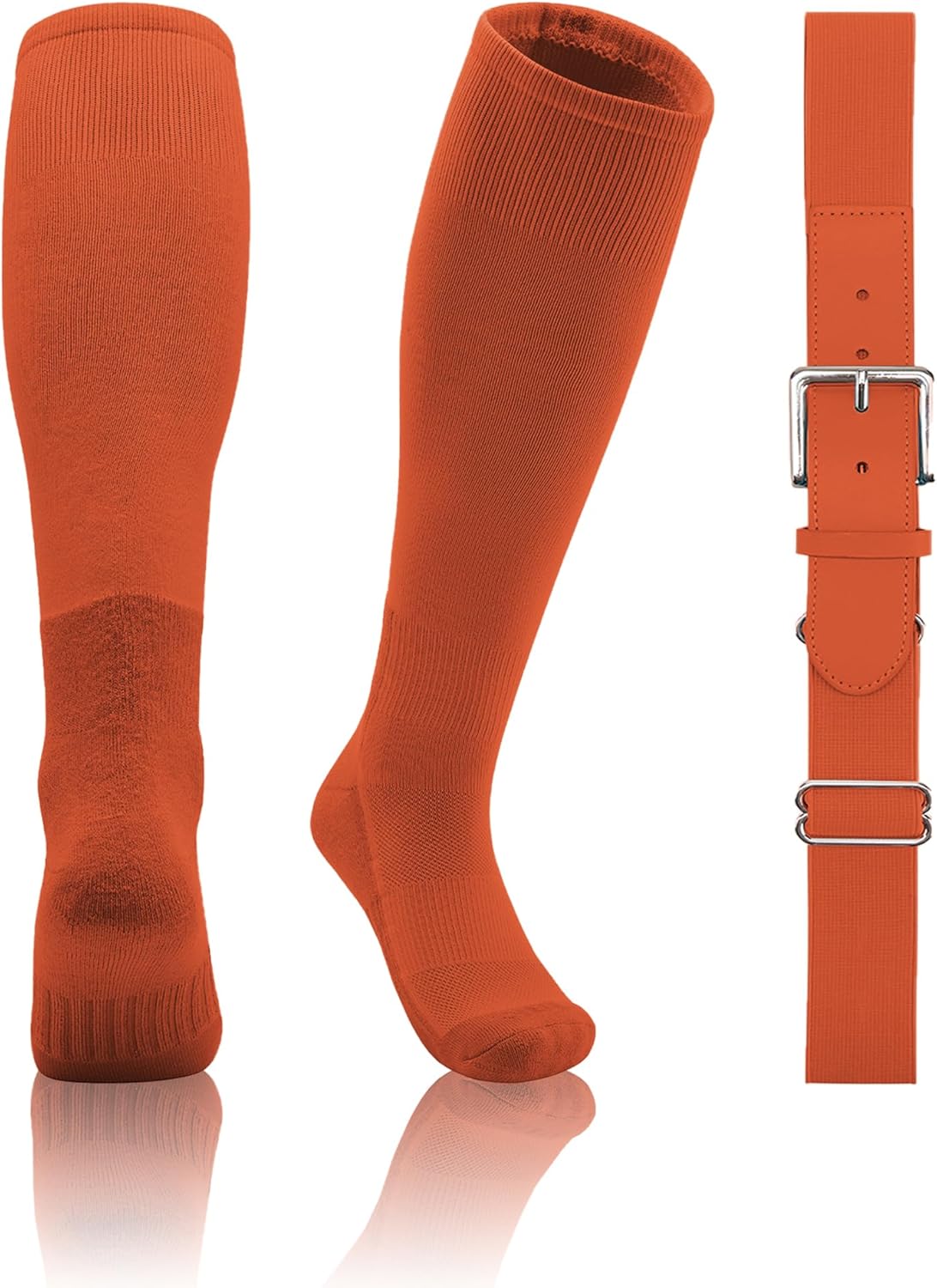 QBK 2T/3T/4T/5T Toddler Baseball Socks And Belt Youth Softball Tee Ball Combo Set for Boy Girl (1 Pairs of Socks & 1 Belt)