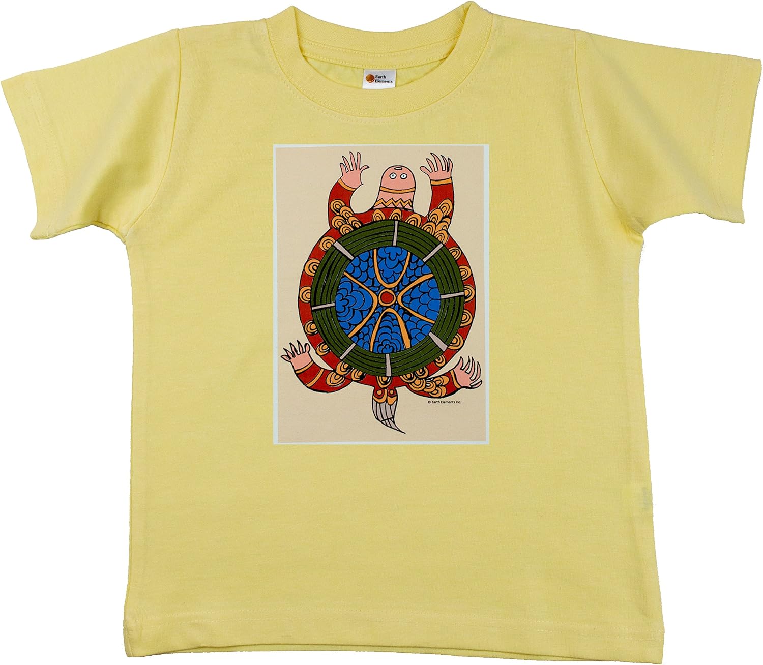 Earth Elements Baby Girls’ Short Sleeve T-Shirt - Ornamental Turtle