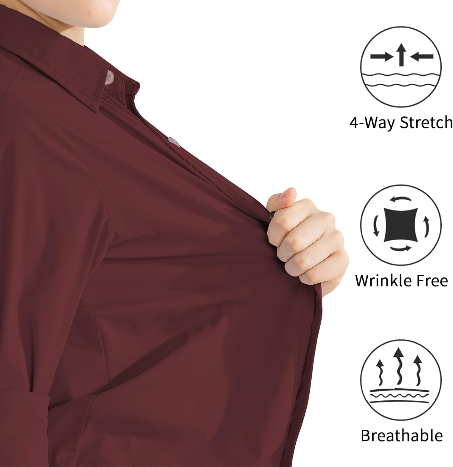 2T-16Y Boys' Stretch Long Sleeve Button Down Toddler Dress Shirt Wrinkle Free Oxford Uniform Shirt with Chest Pocket