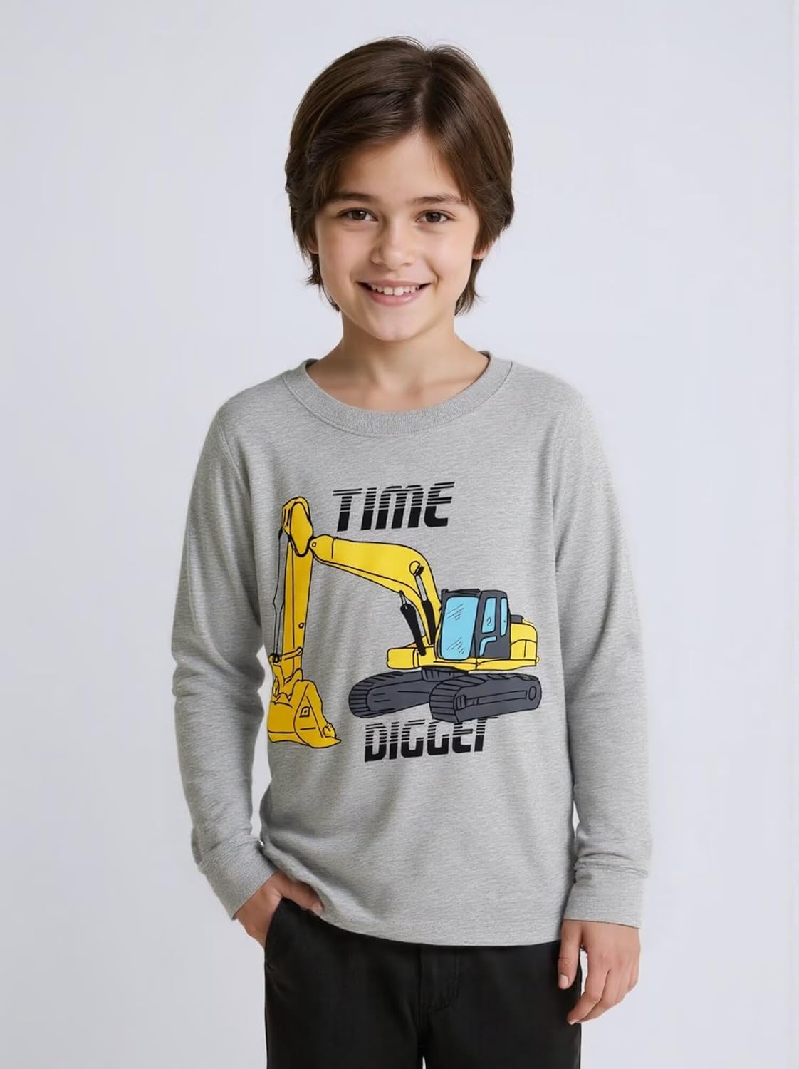 Huata 2 Packs Boys Girls T-Shirt Long Sleeve Crewneck Tee