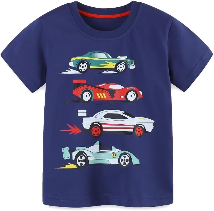 Huata Baby Toddler Boys T-Shirt 2 Packs Short Sleeve Crewneck Tee