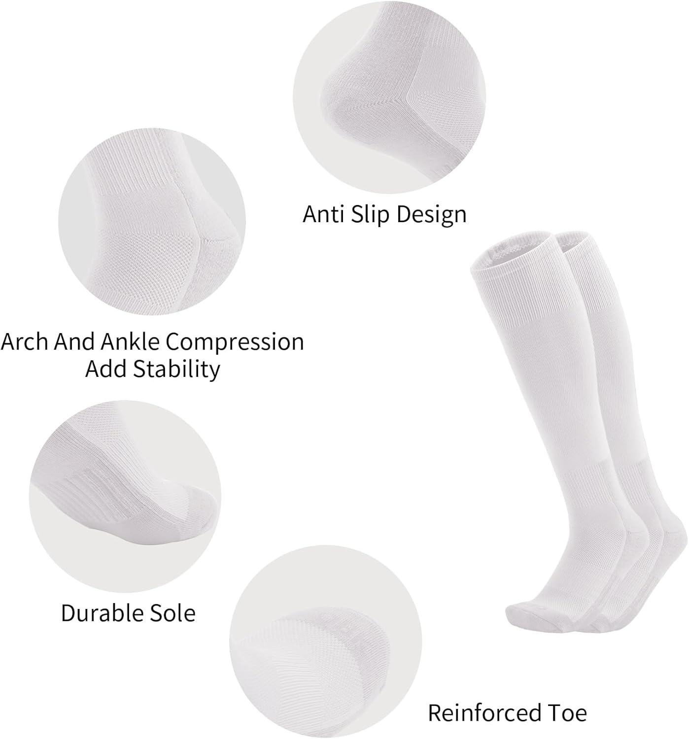 QBK 2 Pairs Toddler To Youth Baseball/Softball Socks - Soccer T-Ball Team Sport Socks For Kids Boys And Girls