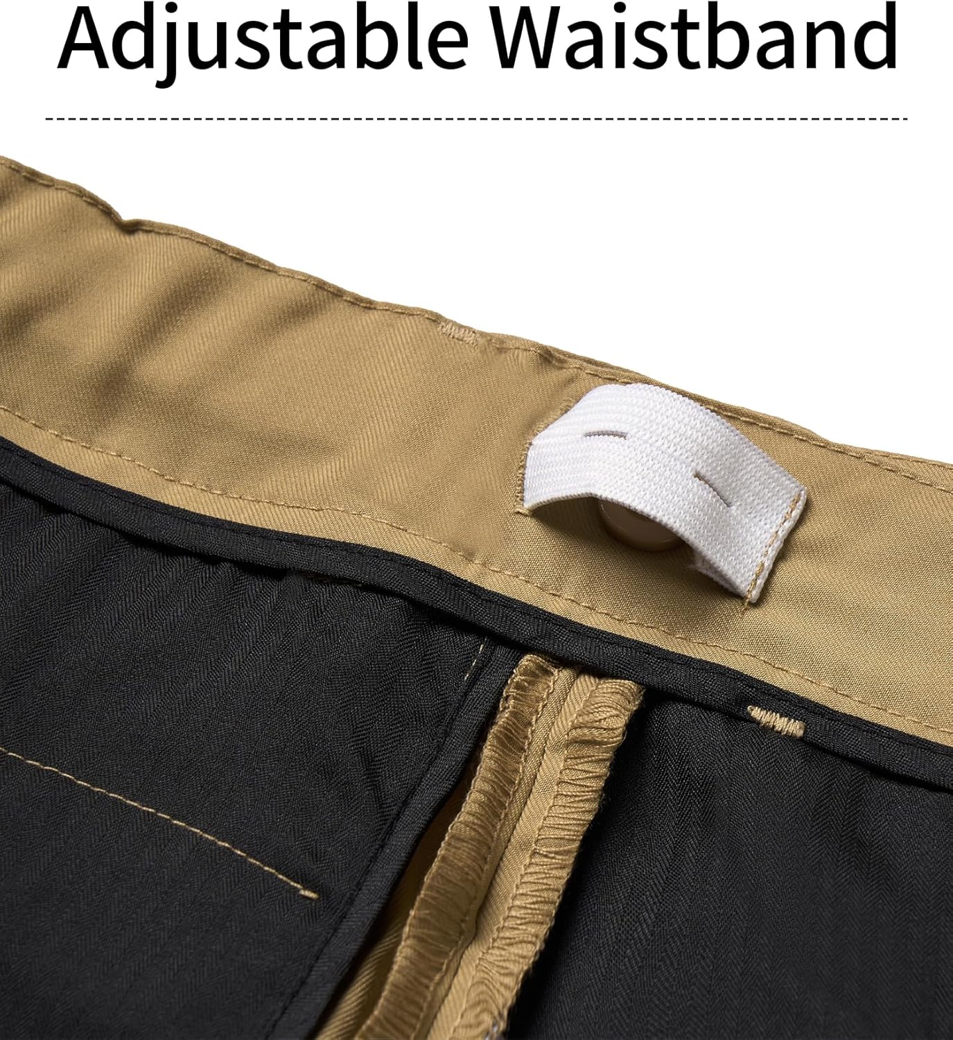 QBK Boys Flat Front Dress Pants Uniform Pants Adjustable Waistband for Toddler to Youth with Pockets