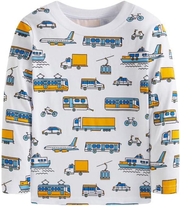 Huata 2 Packs Boys Girls T-Shirt Long Sleeve Crewneck Tee