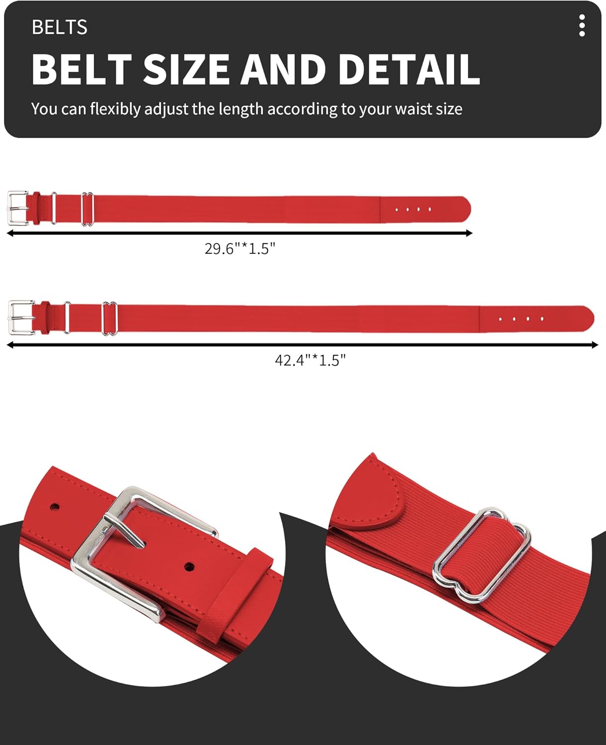 QBK 2T/3T/4T/5T Toddler Baseball Socks And Belt Youth Softball Tee Ball Combo Set for Boy Girl (1 Pairs of Socks & 1 Belt)