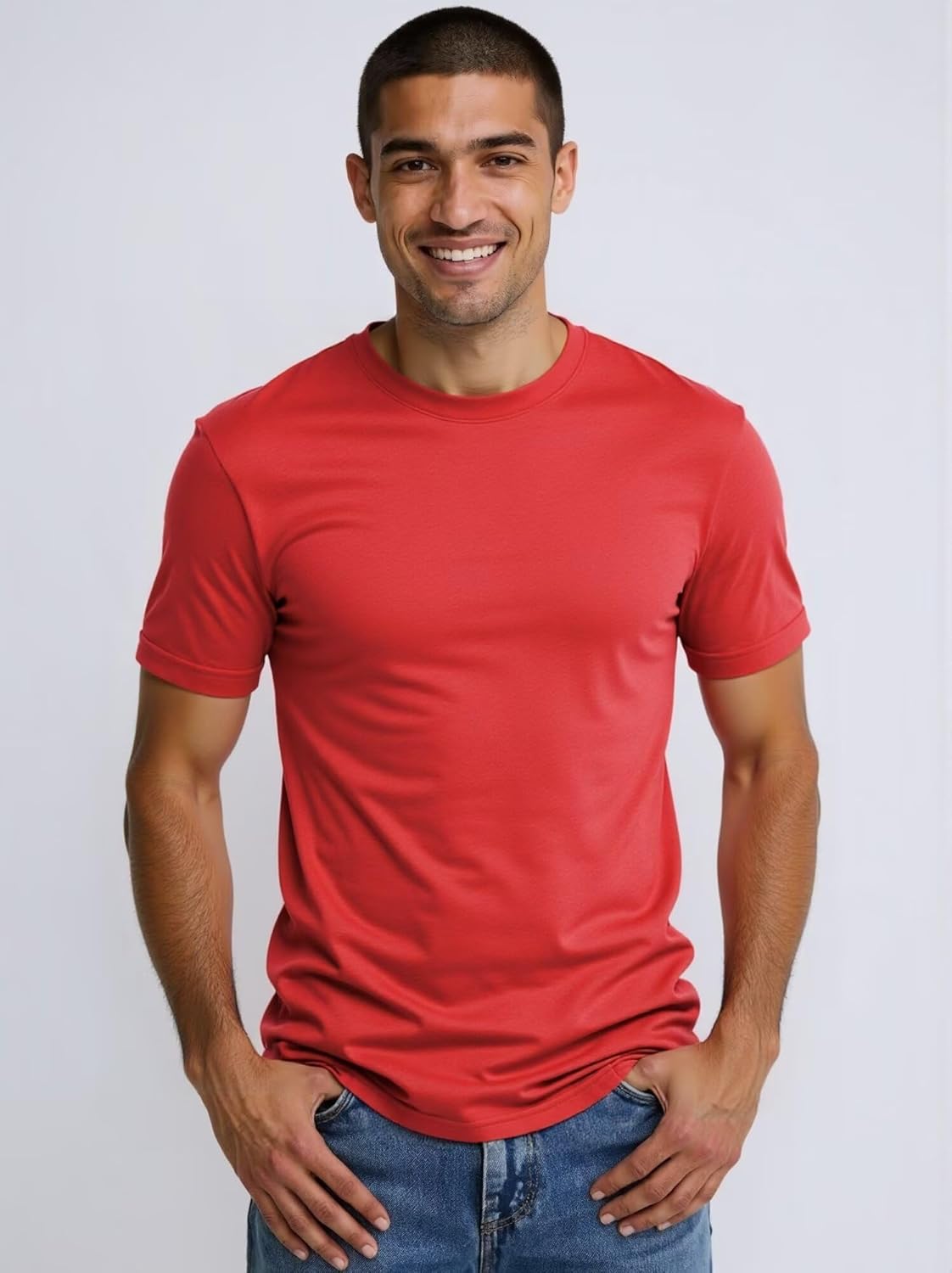 Huata Men's T-Shirt Short Sleeve Crewneck Cotton Tees