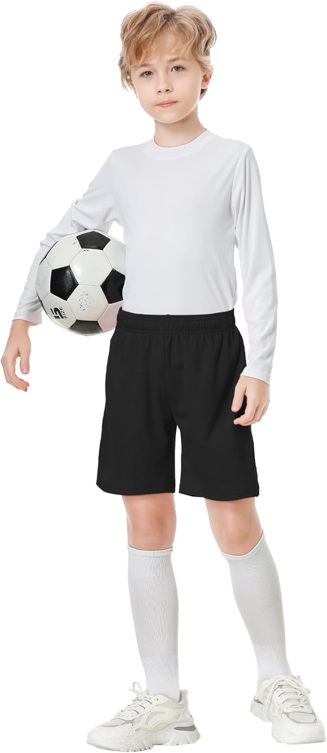 QBK Toddler to Youth Athletic Shorts for Boys and Girls Soccer Basketball Sports