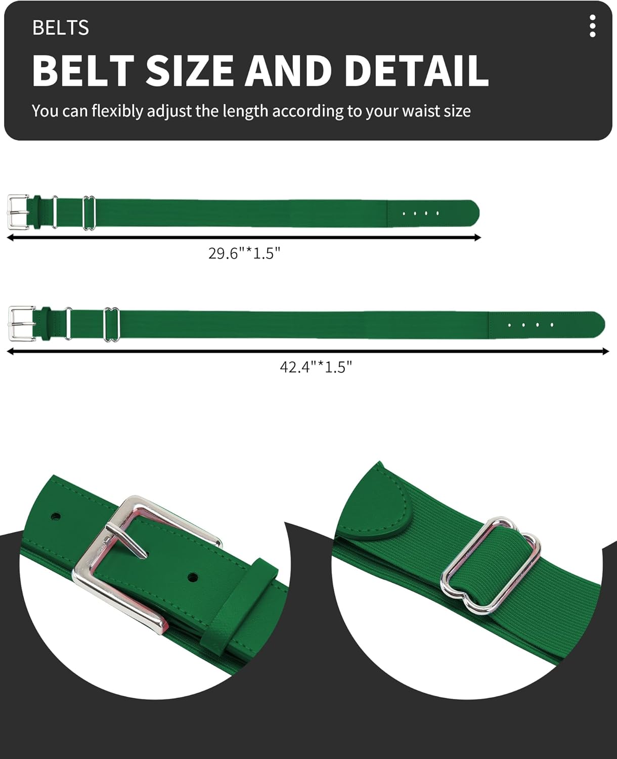 QBK 2T/3T/4T/5T Toddler Baseball Socks And Belt Youth Softball Tee Ball Combo Set for Boy Girl (1 Pairs of Socks & 1 Belt)