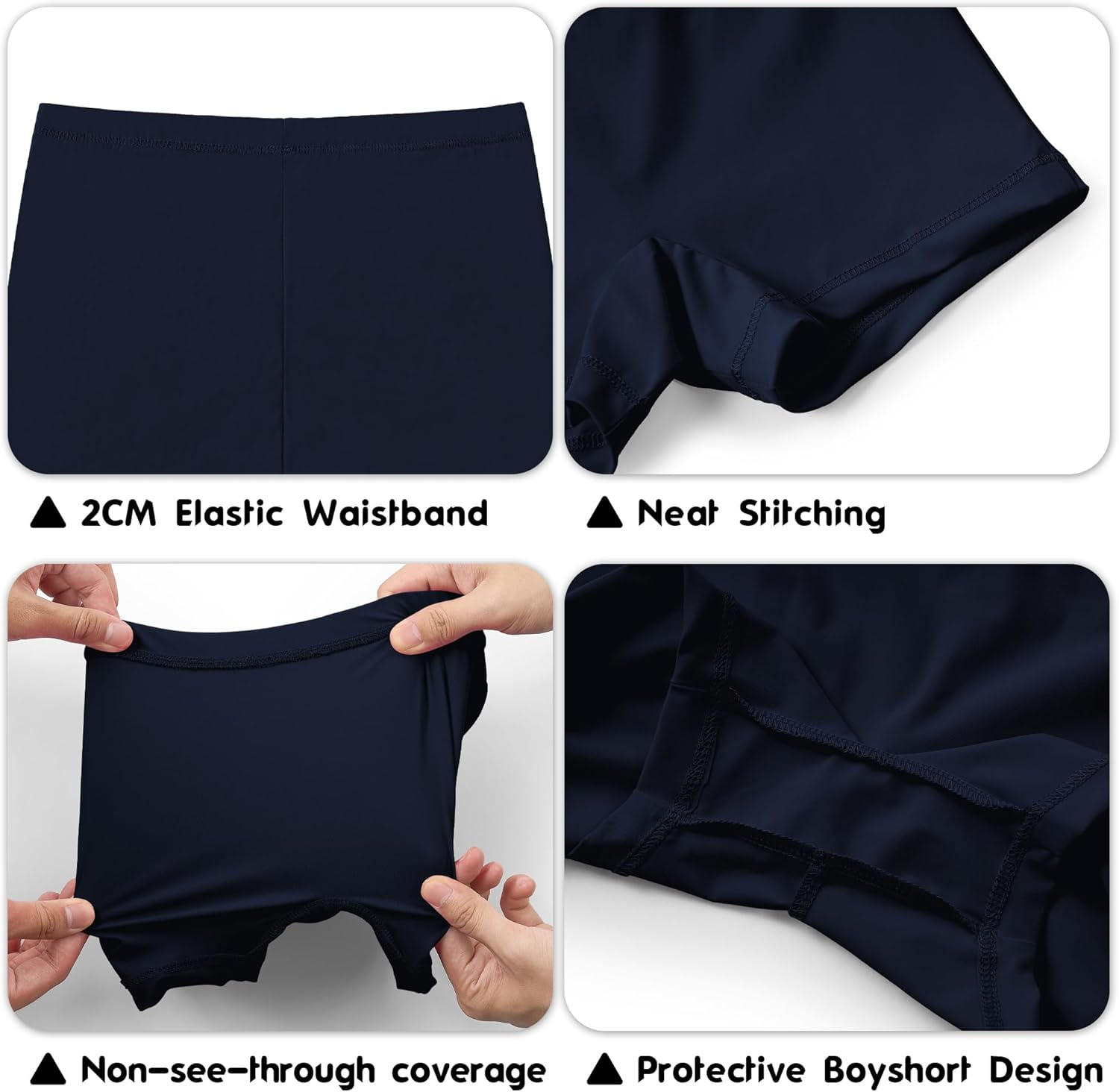 QBK Toddler Girls Swim Shorts 2T-14 Boyshort Swimsuit UPF 50+ Quick Dry Rash Guard Swim Bottoms