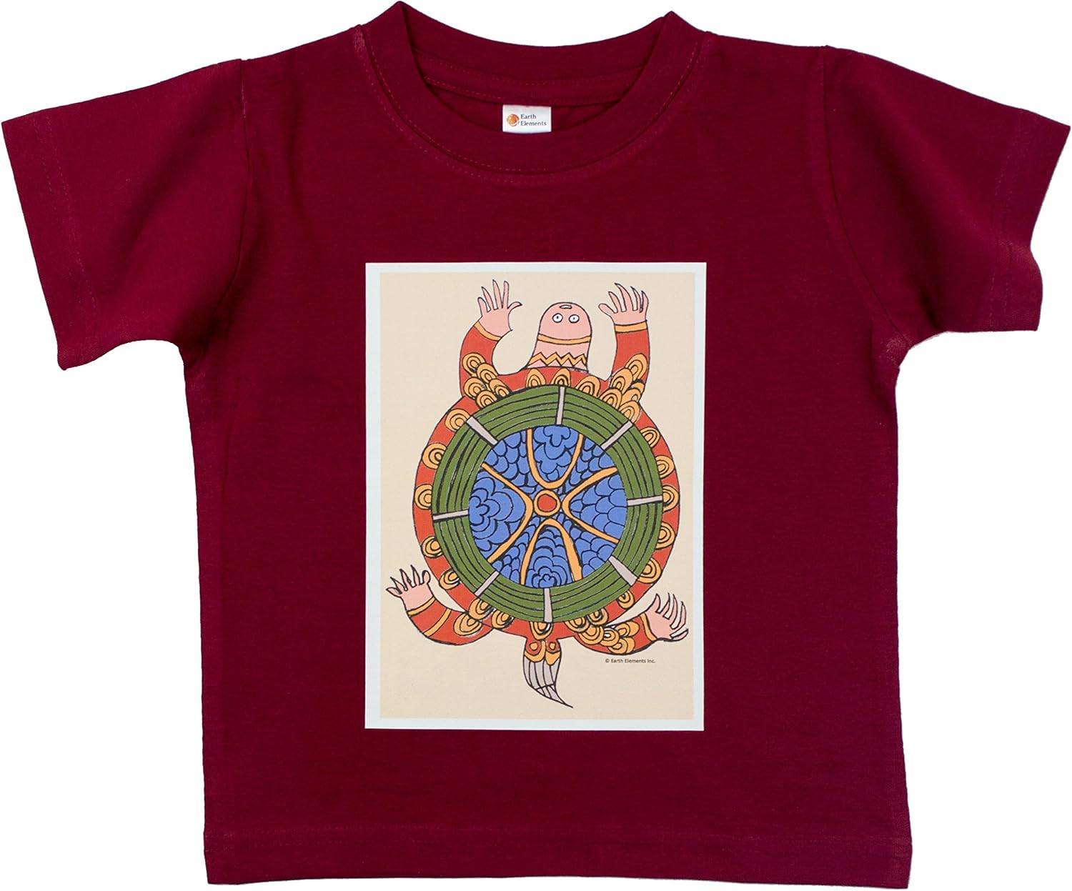 Earth Elements Baby Girls’ Short Sleeve T-Shirt - Ornamental Turtle