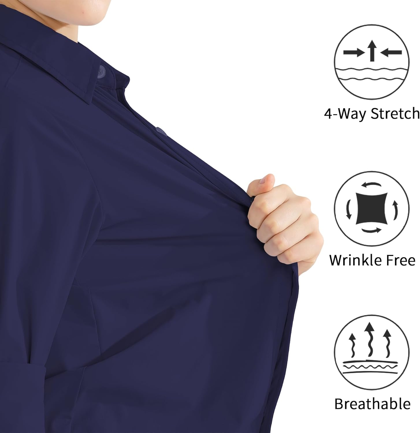 2T-16Y Boys' Stretch Long Sleeve Button Down Toddler Dress Shirt Wrinkle Free Oxford Uniform Shirt with Chest Pocket