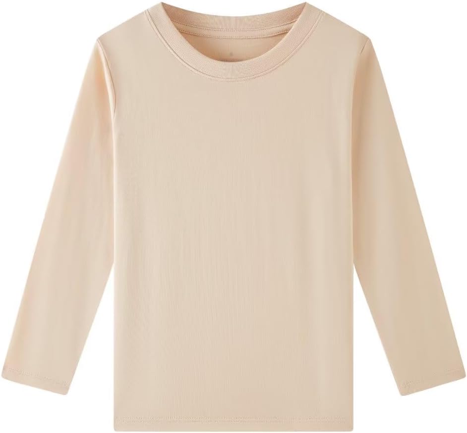 Huata Boys Girls Long Sleeve T-Shirt Unisex Crewneck Tee 2 Packs