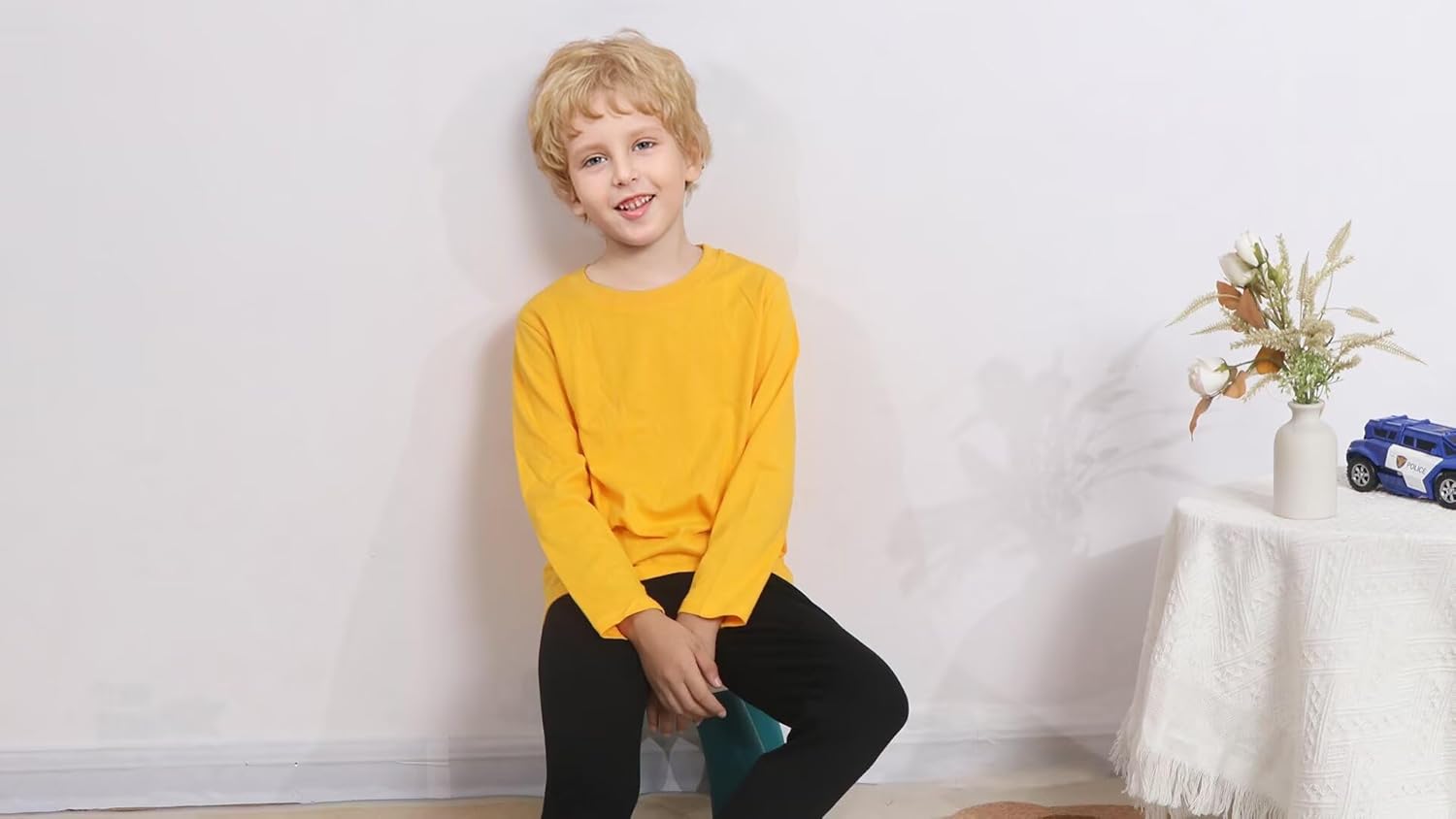 Huata 2 Packs Boys Girls T-Shirt Long Sleeve Crewneck Tee