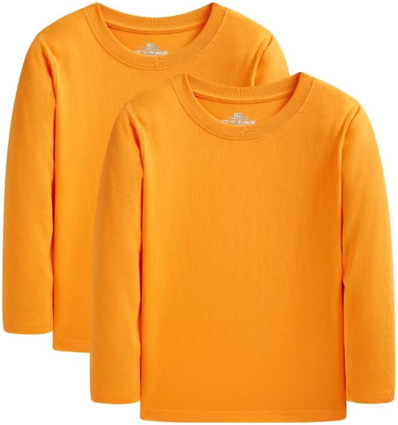Huata 2 Packs Boys Girls T-Shirt Long Sleeve Crewneck Tee