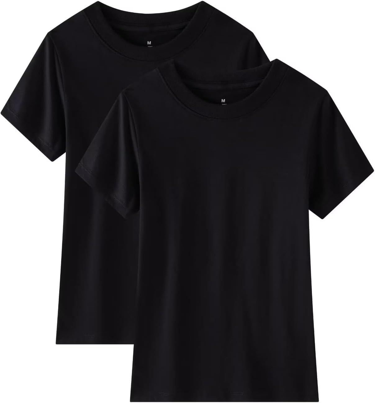 Huata Boys Girls T-Shirt Basic Basic Short Sleeve Crewneck Girls Tee 2 Packs