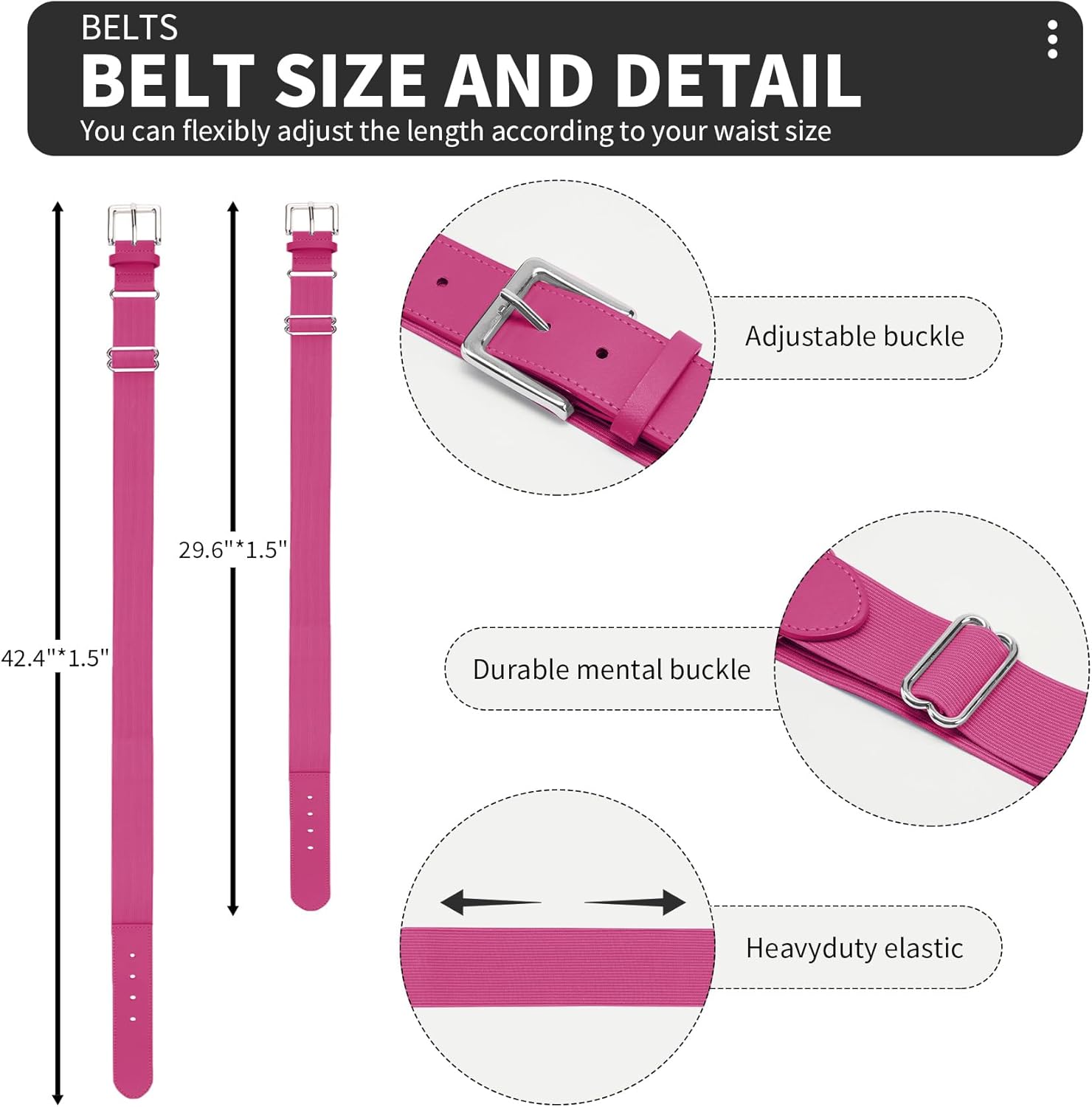 QBK Youth Baseball Socks & Belt Combo Set for Kids 2-16 Years -Softball/Tee Ball Accessories (1 Pair + 1 Belt, Unisex)