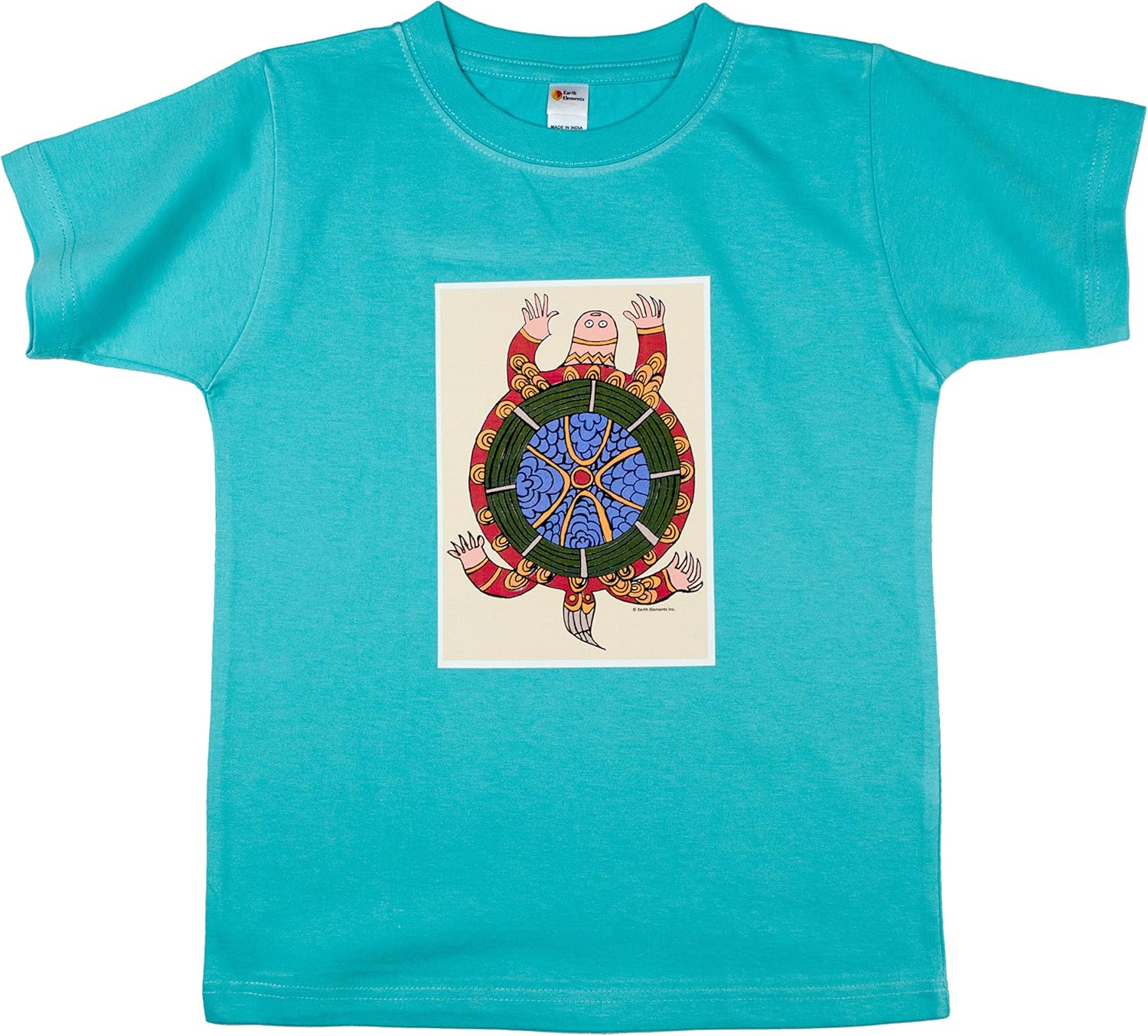 Earth Elements Little Girls’ Short Sleeve T-Shirt - Ornamental Turtle