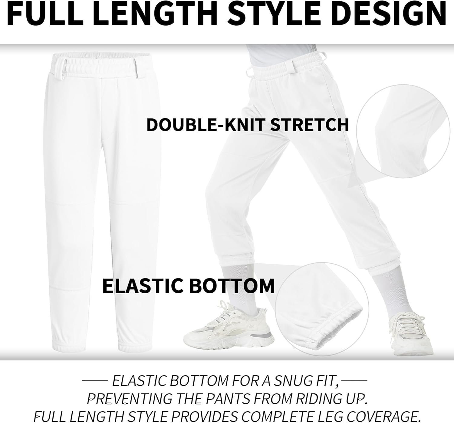 QBK 2T/3T/4T/5T to Youth Toddler Boys Baseball Pants Girl Softball Pants Kids Tee Ball Pants with Side Piping/Braid