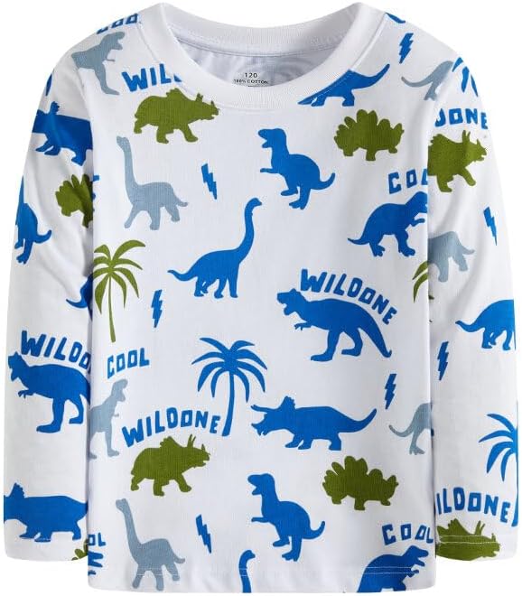 Huata 2 Packs Boys Girls T-Shirt Long Sleeve Crewneck Tee