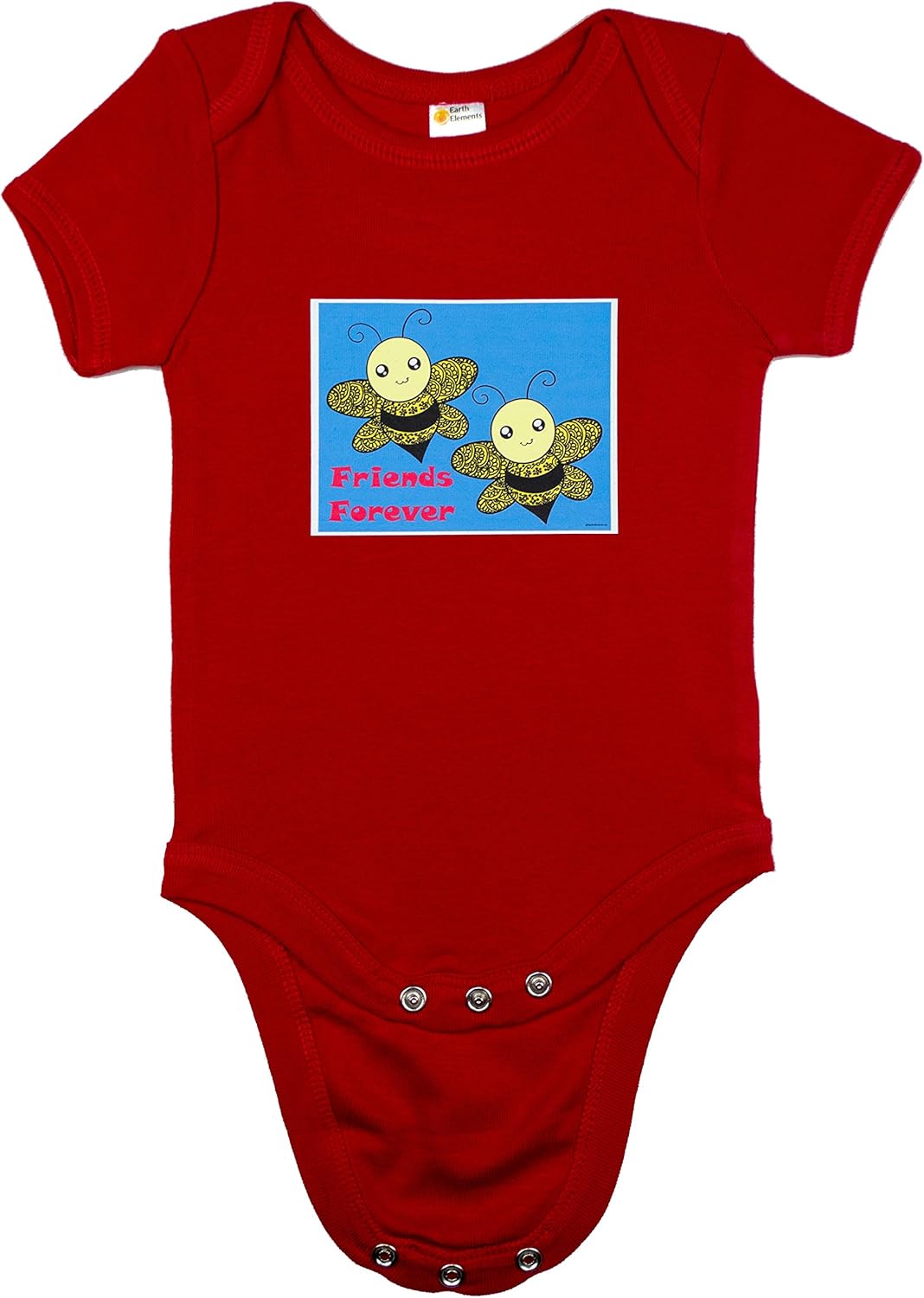 Earth Elements Baby Boys’ Short Sleeve Bodysuit - Friends Forever