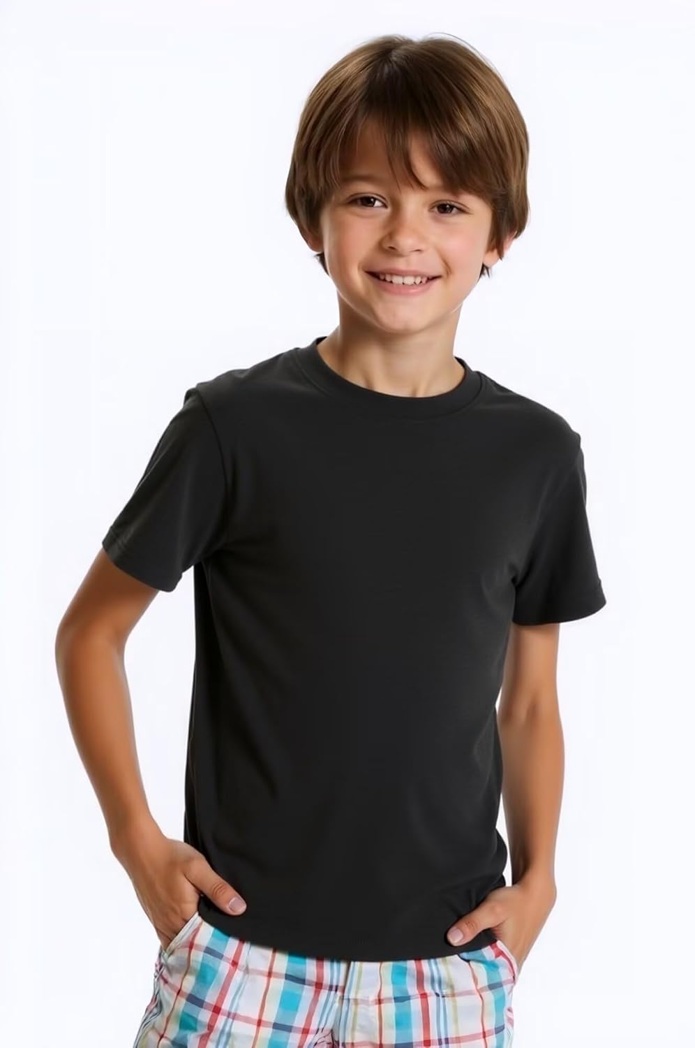 Huata Boys Girls T-Shirt Short Sleeve Crewneck Tee