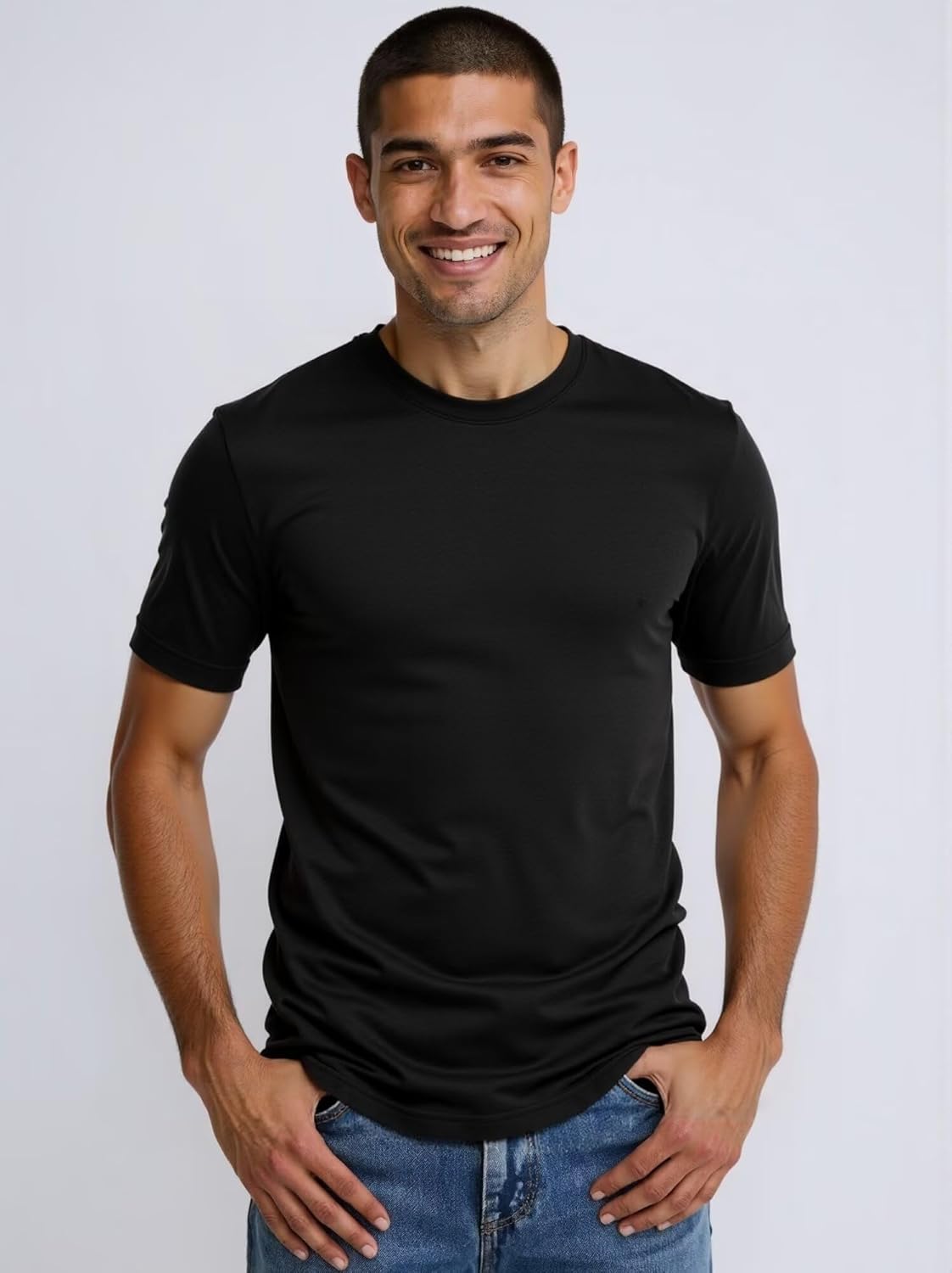 Huata Men's T-Shirt Short Sleeve Crewneck Cotton Tees