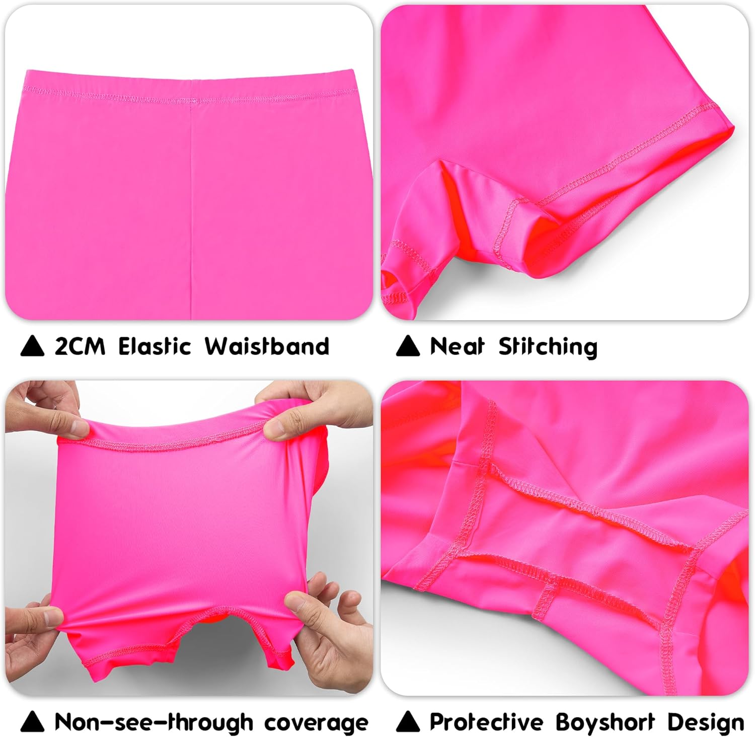 QBK Toddler Girls Swim Shorts 2T-14 Boyshort Swimsuit UPF 50+ Quick Dry Rash Guard Swim Bottoms