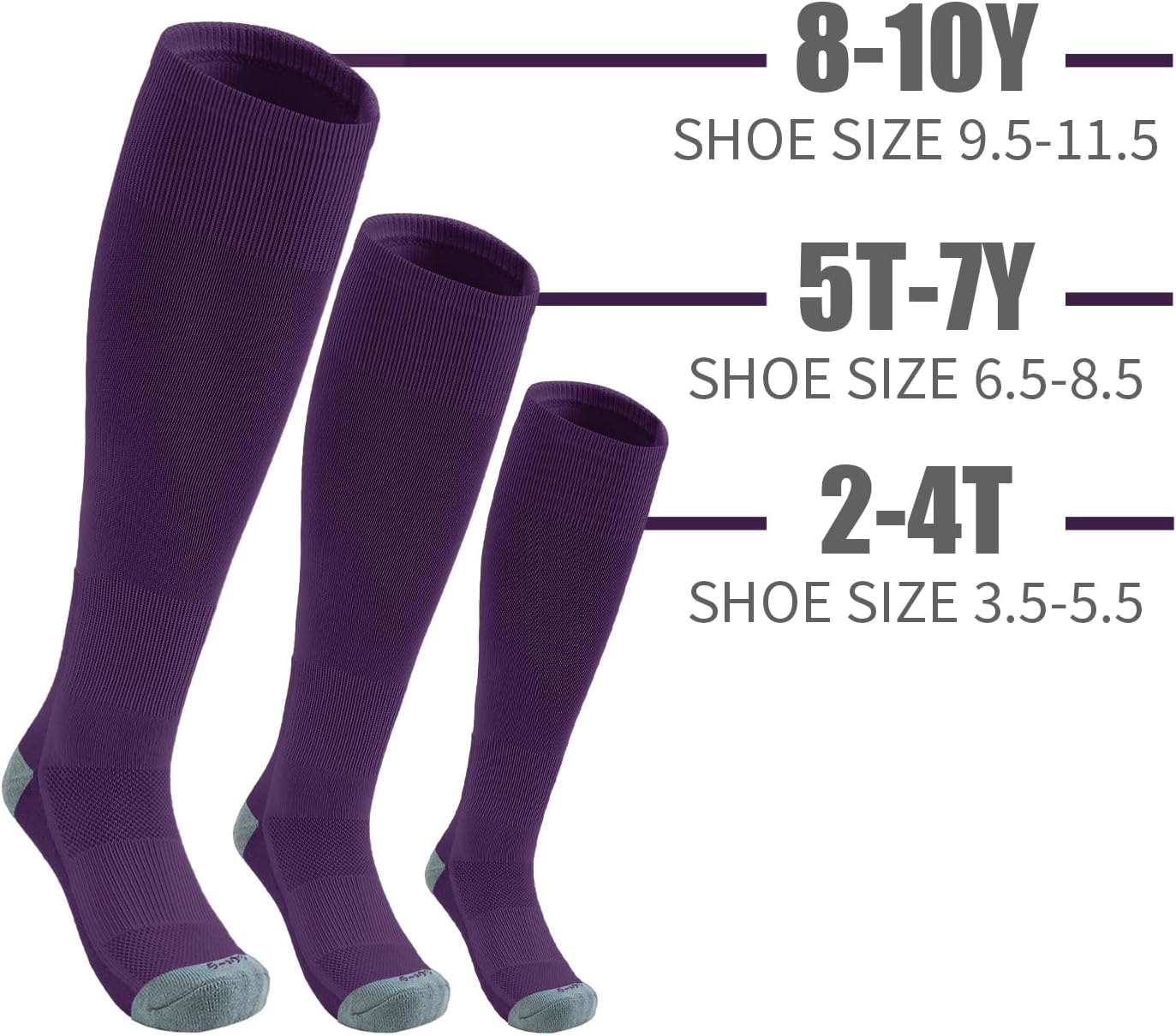 QBK Youth Baseball Socks & Belt Combo Set for Kids 2-16 Years -Softball/Tee Ball Accessories (1 Pair + 1 Belt, Unisex)