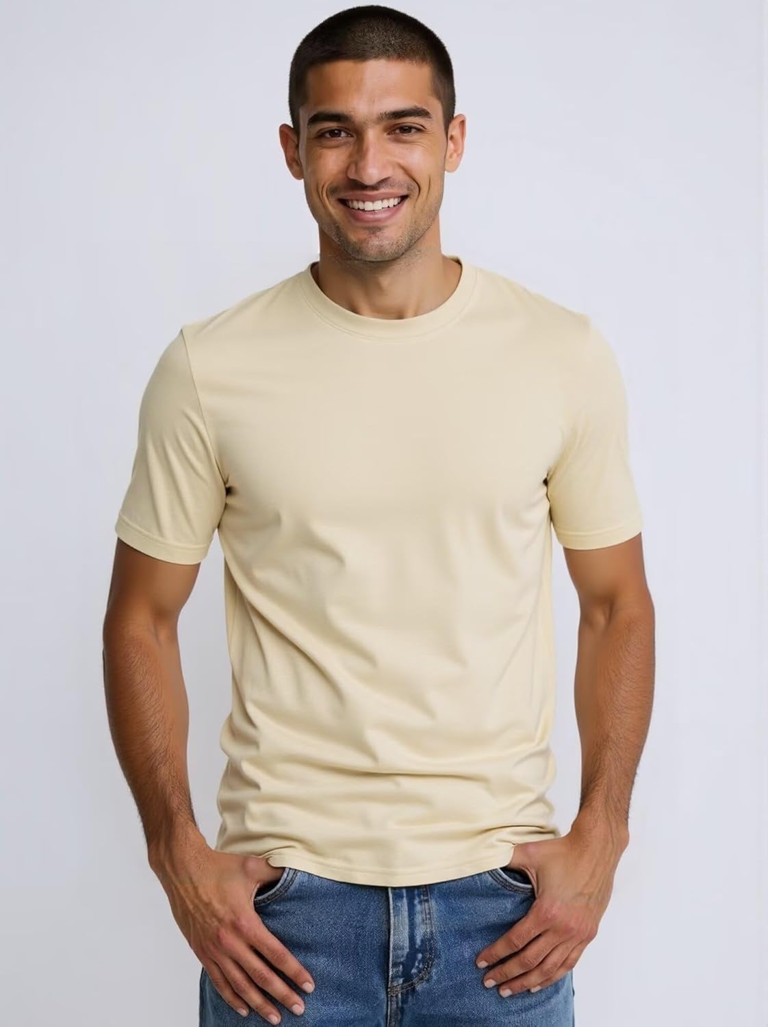 Huata Men's T-Shirt Short Sleeve Crewneck Cotton Tees