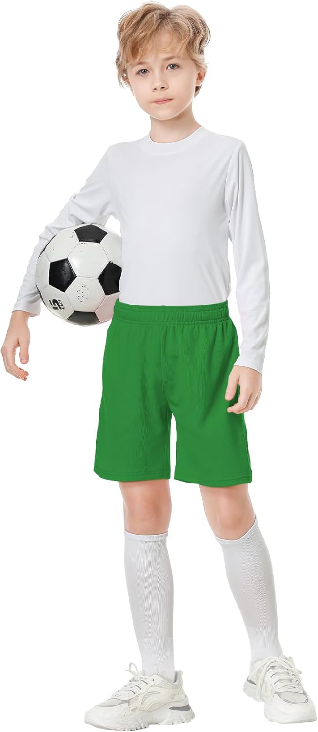 QBK Toddler to Youth Athletic Shorts for Boys and Girls Soccer Basketball Sports