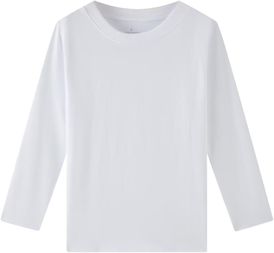 Huata Boys Girls Long Sleeve T-Shirt Unisex Crewneck Tee 2 Packs