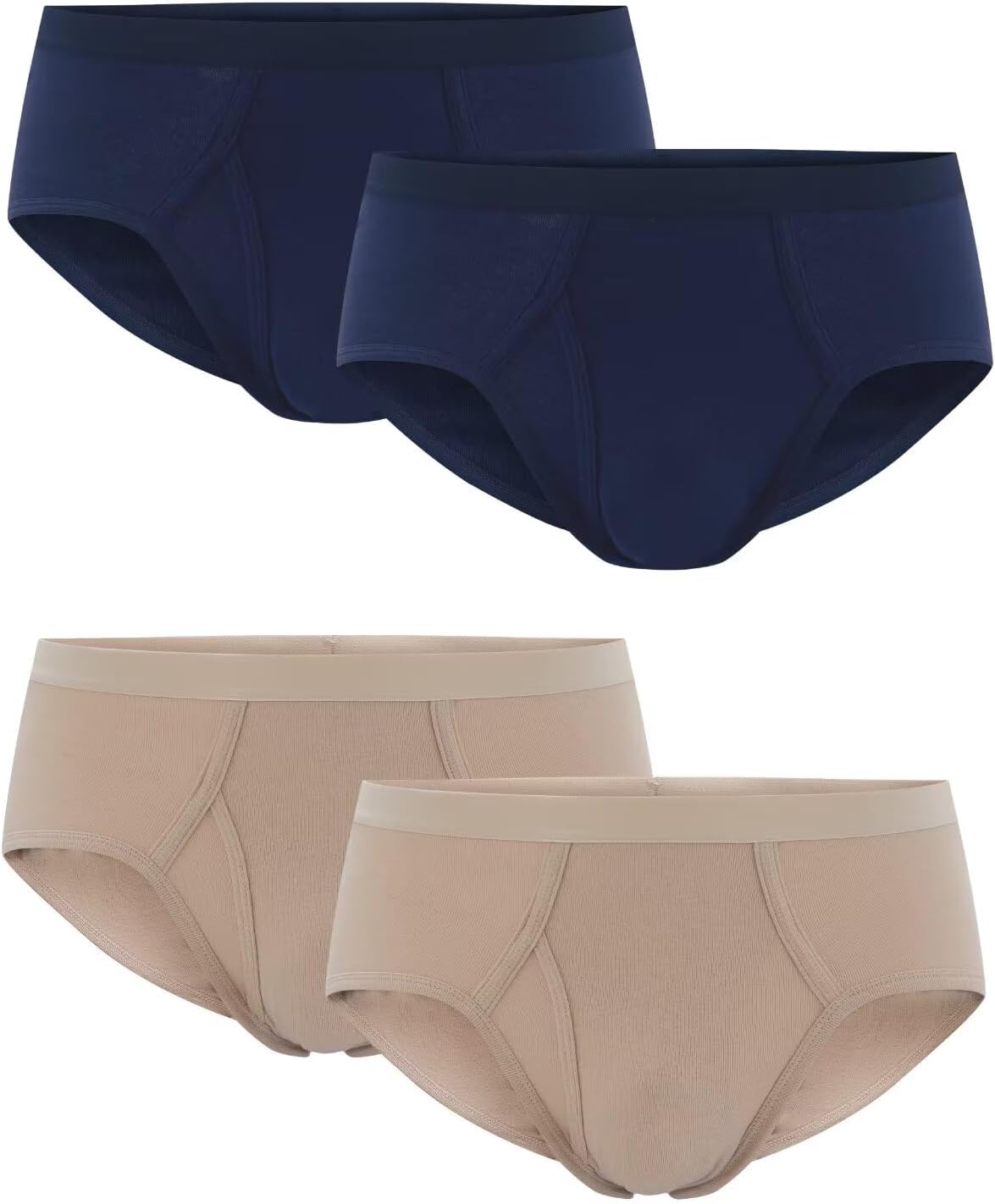 Huata Men's Underwear Briefs Soft Cotton Classic 4 Pack Panties