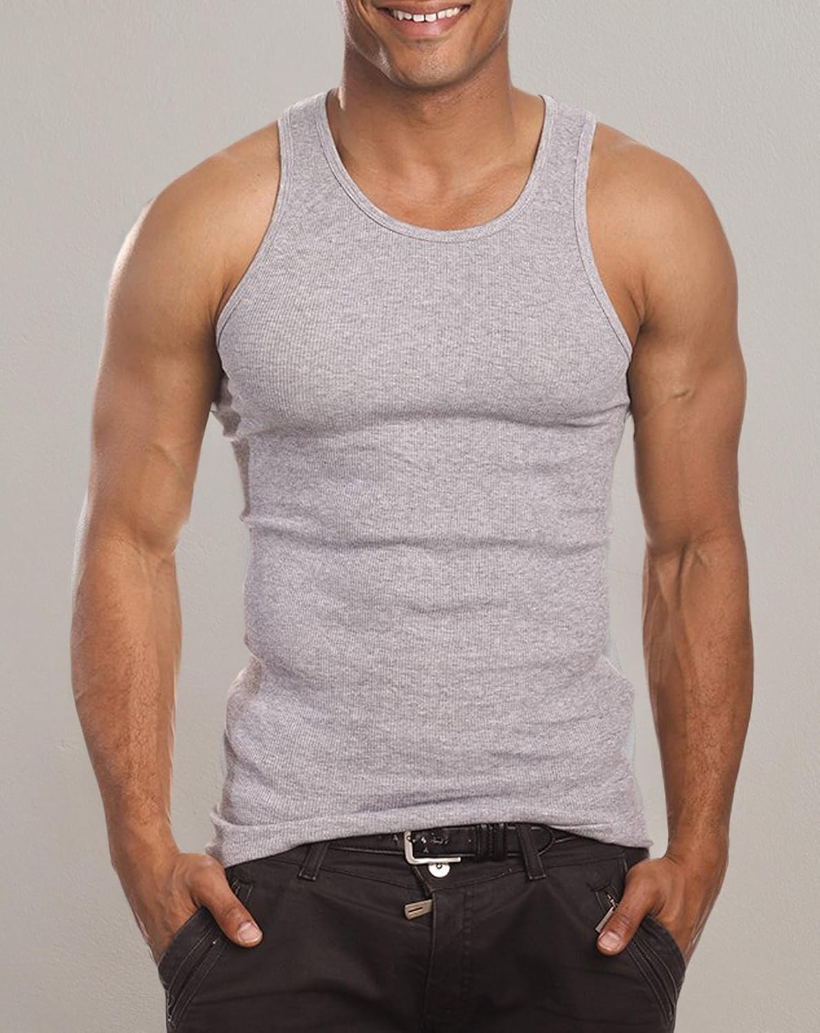 Mens Camo Muscle Tank Top Gym Work Out Super Thick 3 Pack