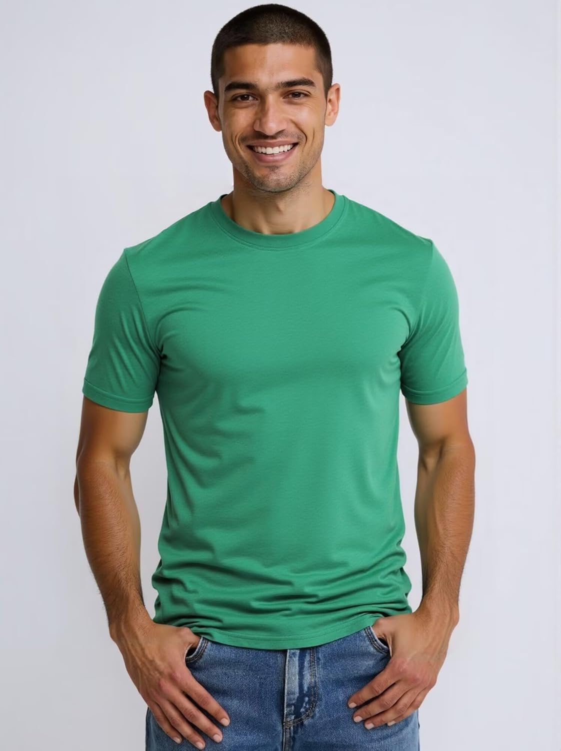 Huata Men's T-Shirt Short Sleeve Crewneck Cotton Tees