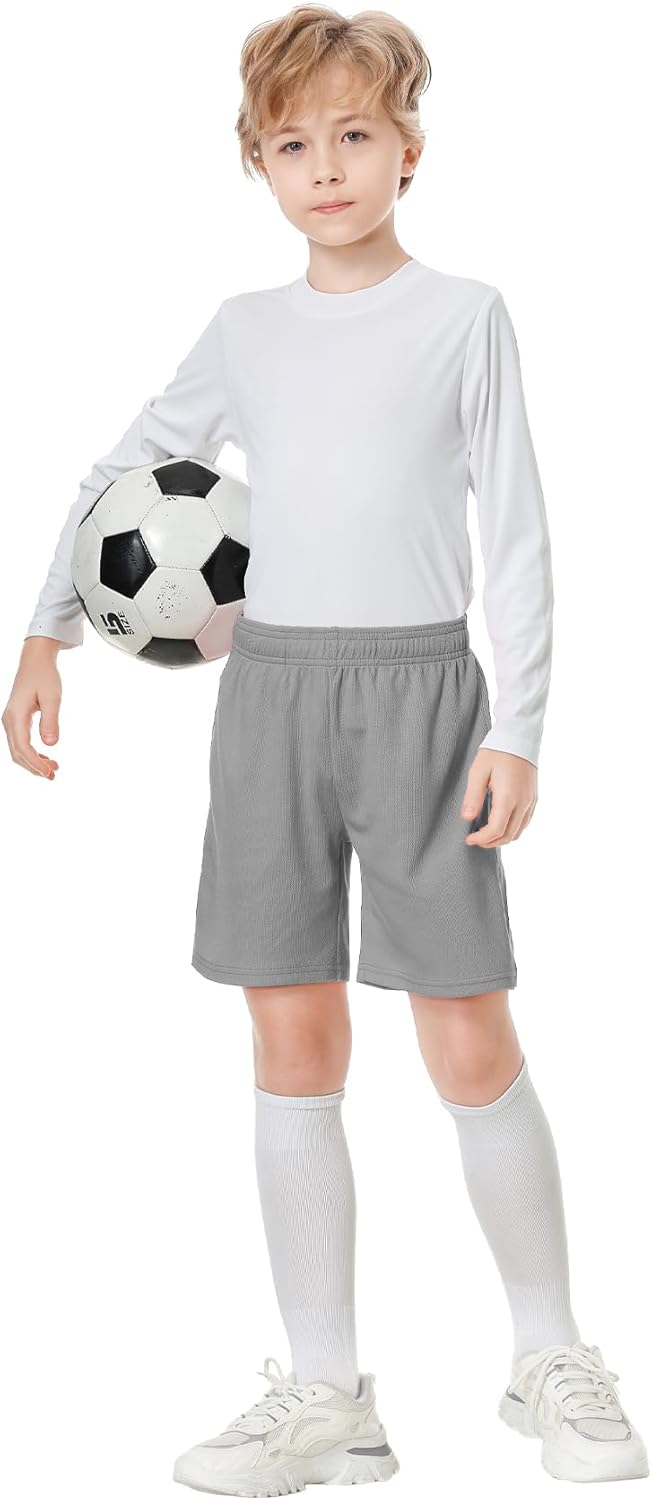 QBK Toddler to Youth Athletic Shorts for Boys and Girls Soccer Basketball Sports