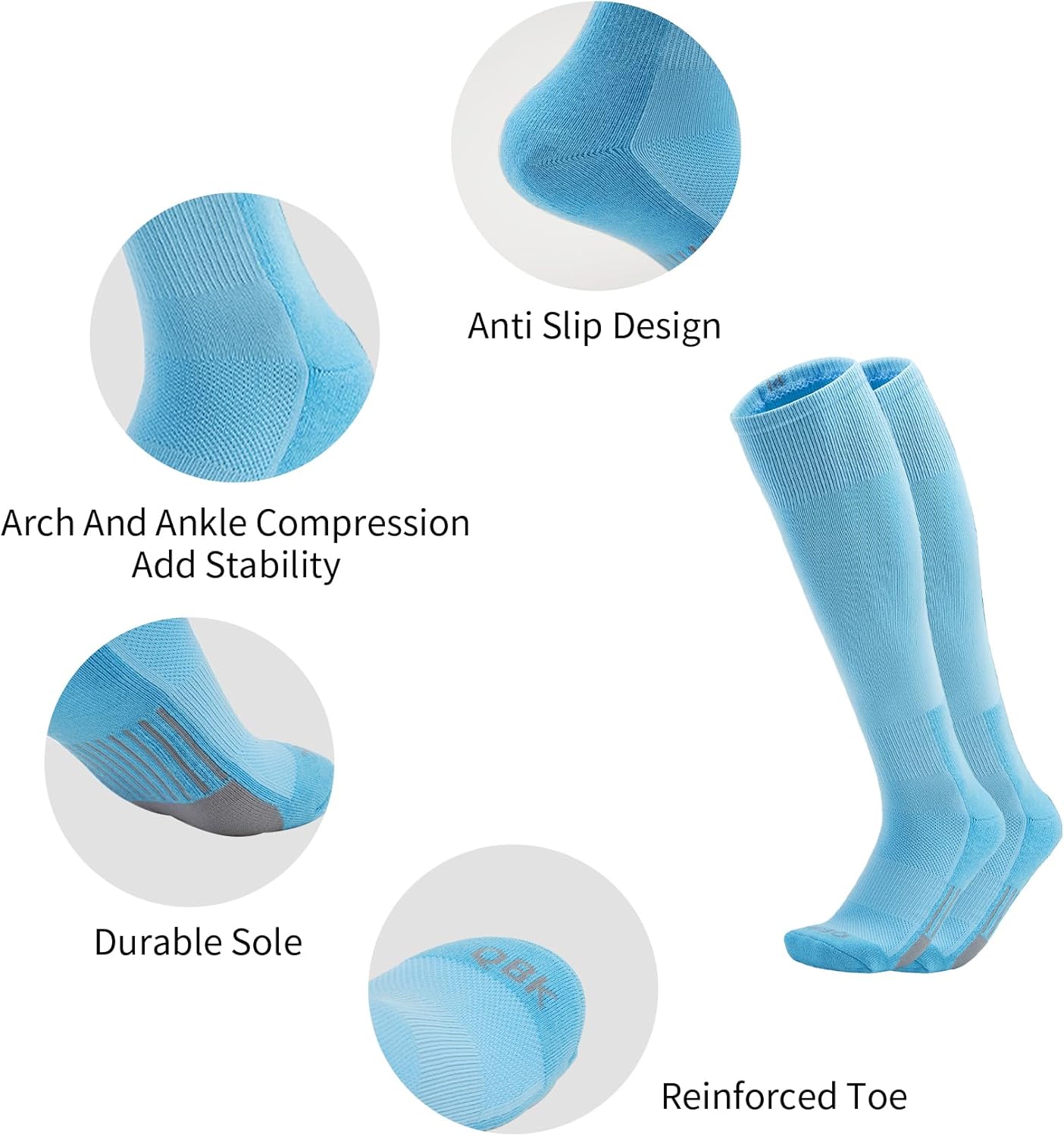 QBK 2 Pairs Toddler To Youth Baseball/Softball Socks - Soccer T-Ball Team Sport Socks For Kids Boys And Girls