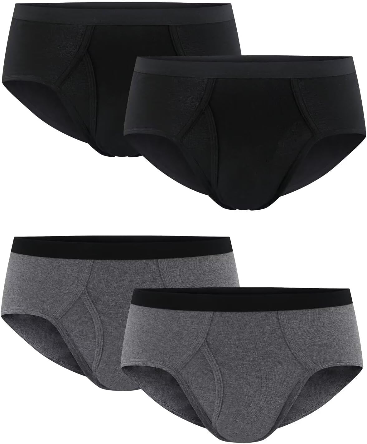 Huata Men's Underwear Briefs Soft Cotton Classic 4 Pack Panties
