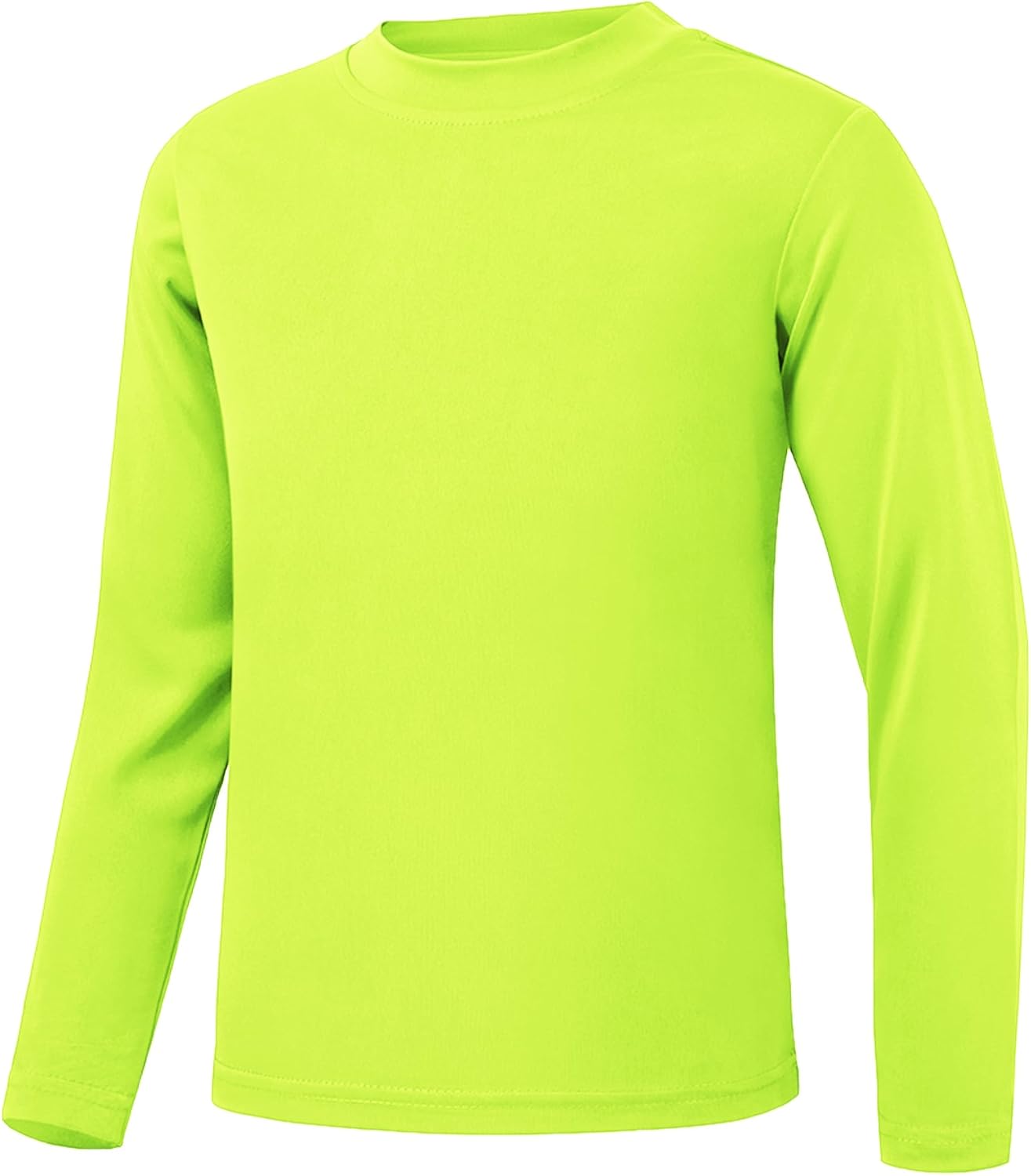 QBK 4T to Youth Neon Shirt Kids UPF 50+ Dry Fit Athletic Long Sleeve T Shirts for Boys and Girls-Moisture Wicking Rash Guard